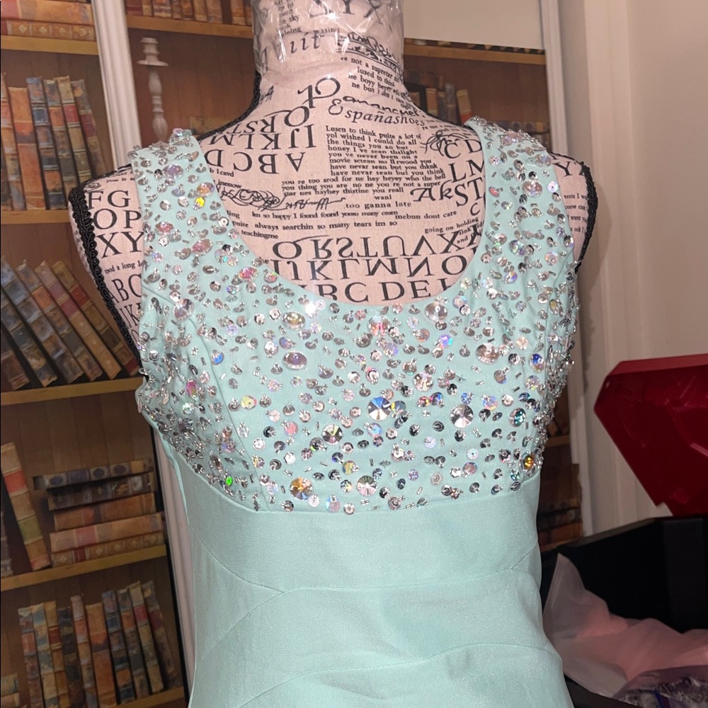 Deb Light Blue Sequin Mini Dress NWOT - Picture 3 of 4